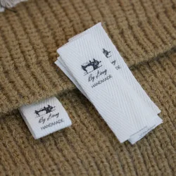 Customized Organic Cotton Twill Clothing Label - Personalized Brand Tags with Logo or Text, Washable Cream Fabric Label (500 pcs No.6 Natural)
