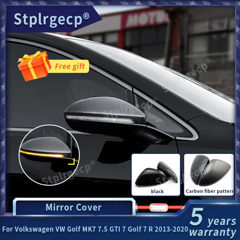 Для Volkswagen VW Golf MK7 7 5 GTI R 2013 2020 Touran L углеродного волокна автомобиля крышка зеркала