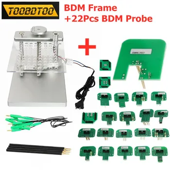 

LED BDM Frame Stainless ECU Programmer Full Set 22pcs BDM Probe Adapters BDM Frame For Ktag KESS V2 BDM100 KTM Dimsport