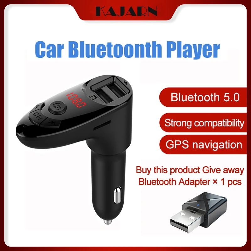 

KAJARN FM Transmitter Car MP3 Player Car Kit Handsfree Wireless Bluetooth FM Transmitte Daul USB Charge FM Modulator Audio