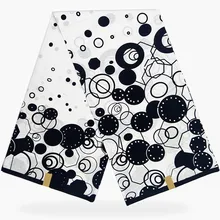 Miss L черный и белый стиль воск Африканский хлопок Ткань 6 ярдов/шт HL19S11194