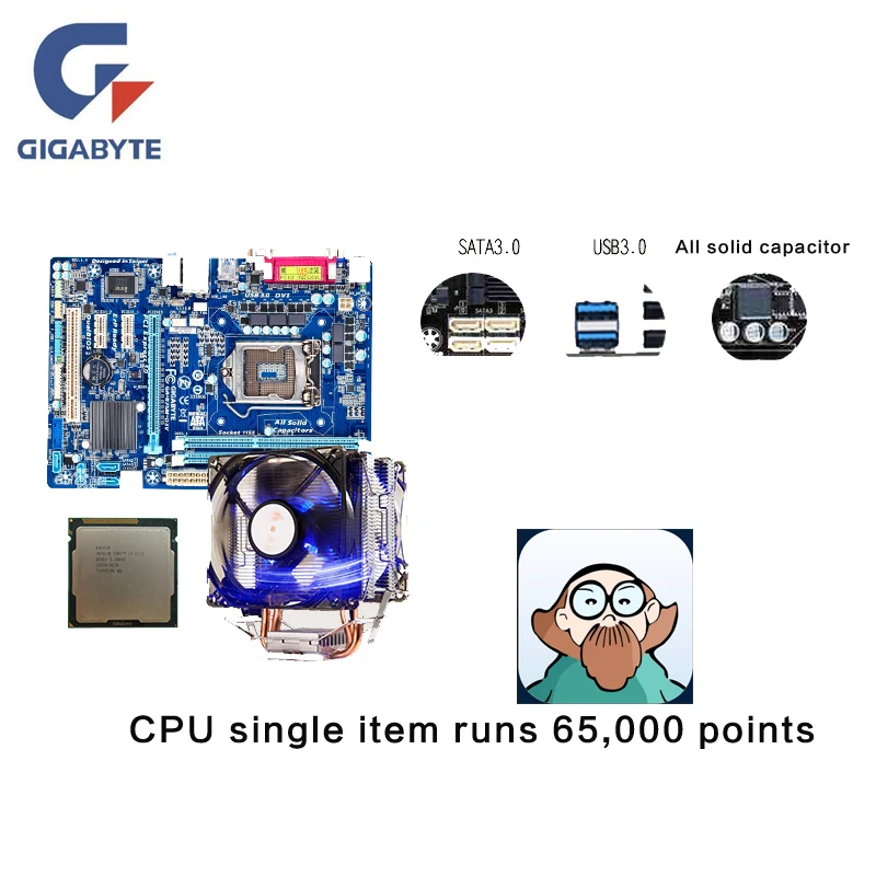 Gigabyte B75 desktopl материнская плата+ i7 3770 Процессор+ вентилятор процессора Intel B75 LGA 1155 DDR3 USB2.0 USB3.0 SATA3 22nm материнская плата