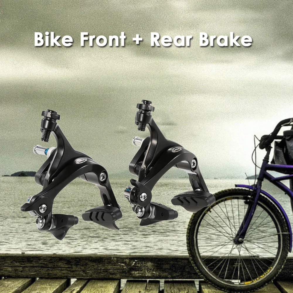 

Cycling Brake Resin Dual Pivot Pull Caliper Road Alloy Bike Brake Caliper Set 41.4-54.7mm Reach Front Rear Bicycle Brakes