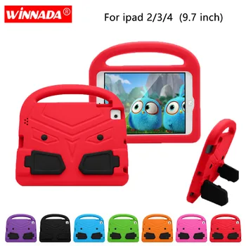 

For Apple ipad 4 Case 9.7 inch Kids cute Tablet Protecter cover shock proof EVA foam Hand-held Stand Cover for ipad 2 /ipad 3