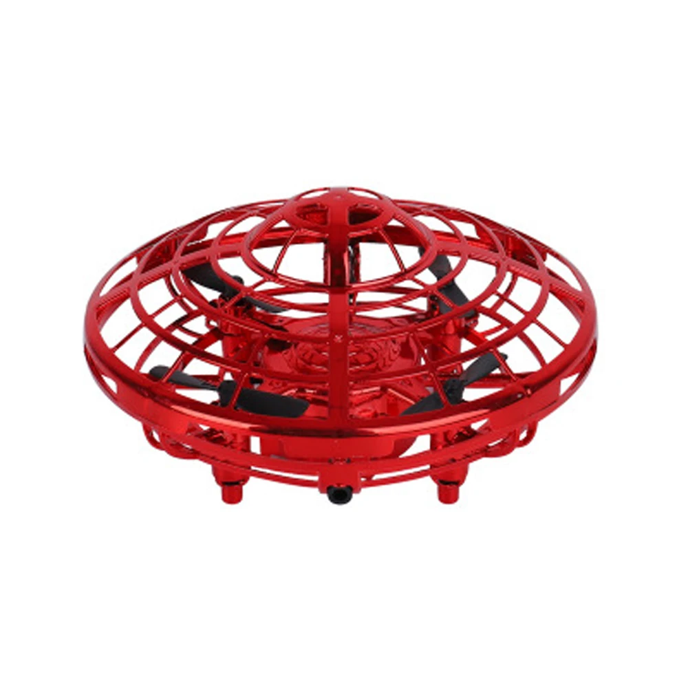 1Pcs Red Анти-столкновения мини НЛО Drone рук Летающий Глобус Квадрокоптер ручного управления светодиодный вертолет светодиодный индукции летающий мяч летательный аппарат игрушки с дистанционным управлением - Цвет: 1Pcs Red