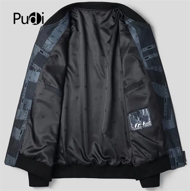 Pudi MT914 new fashion men jacket genuine sheepskin leather jacket spring and autumn casual baseball coat outwear
