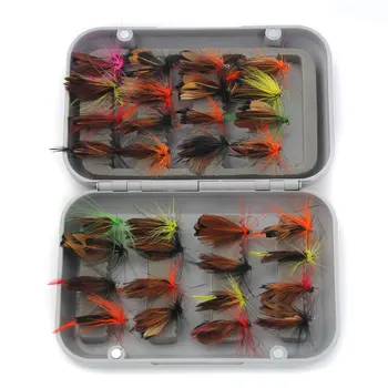 SUPER DISCOUNT ❤️ 32 Pieces Assorted Trout Fly Fishing Lure Fly Lure + Fly Box for Men Women Outdoor Fishing Equipment Accessories - discount item 40% OFF Sports & Entertainment