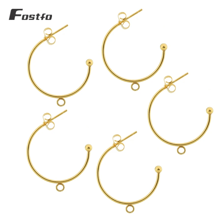 

Fostfo 6pcs/lot Small C-Shaped Earwire French Hook With Ball Open Earring Loop For DIY Earrings Making Amateur Supplies