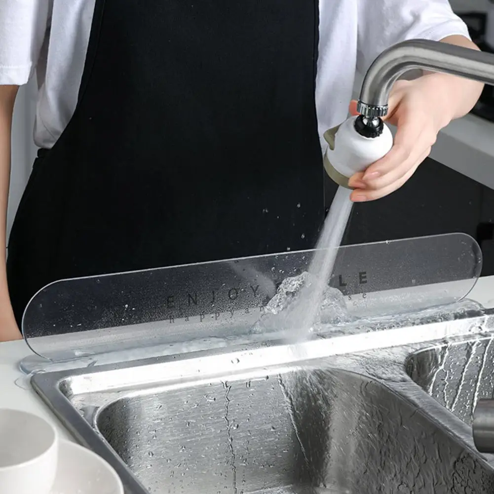 Sink Water Splash Guard TPR Waterproof Screen Dish Fruit Washing Board Washing Water Barrier with Sucker Specialty Kitchen Gadg