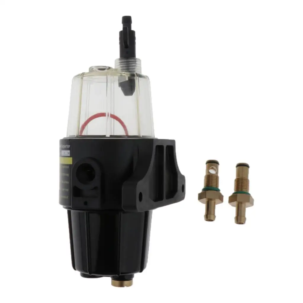 Fuel Fittings Marine Fuel Oil Filter Water Separator Fit for Gasoline and Diesel Engine - Black