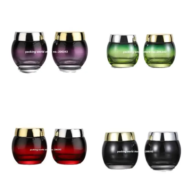 120G green/purple/red/black glass jar face mask/night cream/body scrub/essence/moisturizer/gel/skin care pot cosmetic packing | Красота и
