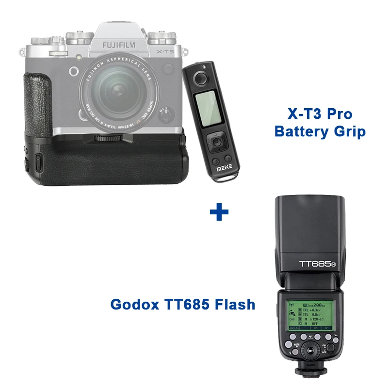 Meike X-T3 Pro держатель батарейного отсека 2,4 г беспроводной пульт дистанционного управления для fuji пленка fuji X-T3 камера с GODOX TT685 на камеру вспышка