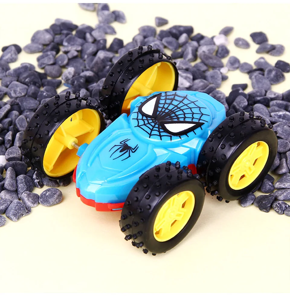 Мини-игрушка с человеком-пауком, заводные игрушки для мальчиков, двусторонний инерционный автомобиль, заводные игрушки, детские сюрпризы на день рождения