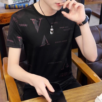 

Short-sleeved men's t-shirt casual breathable half-sleeved top 2812