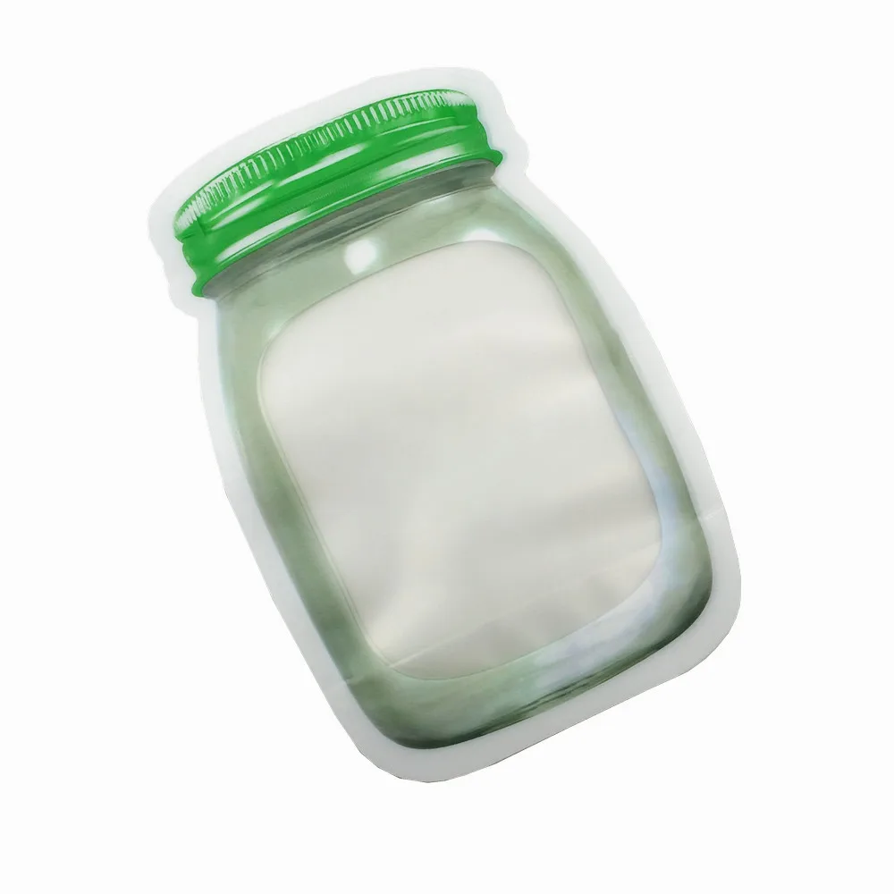 DHL стоьте вверх восстанавливаемый Mason Jar мешки самозакрывающаяся Ziplock упаковка Mason Jar бутылки формы пластиковые пакеты снэк-гайки сумка для хранения