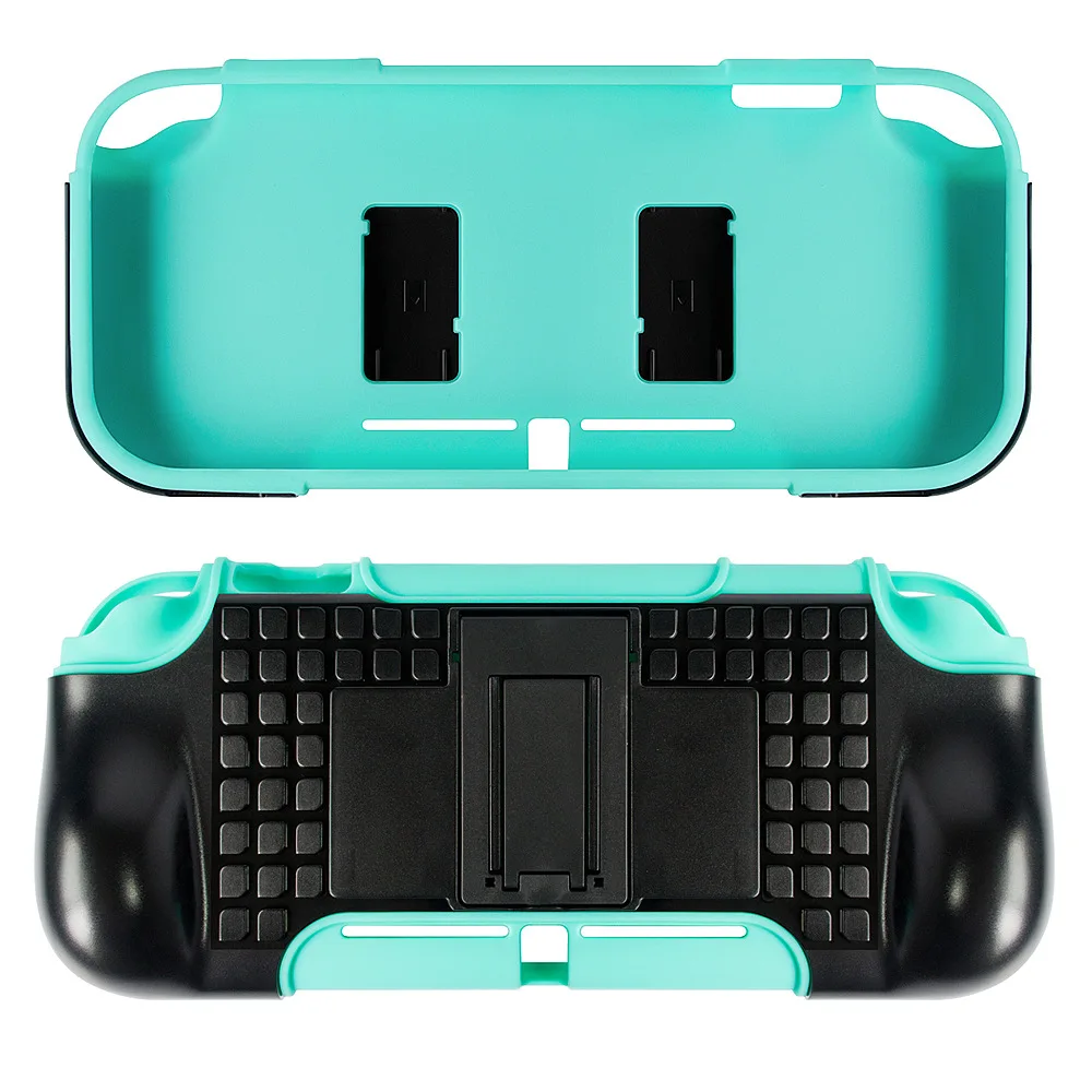 

2 in 1 Portable Hard ABS+TPU Protective Case Shell Back Cover + 2 Card Holders + Stand Base for Nintend Switch Lite Console