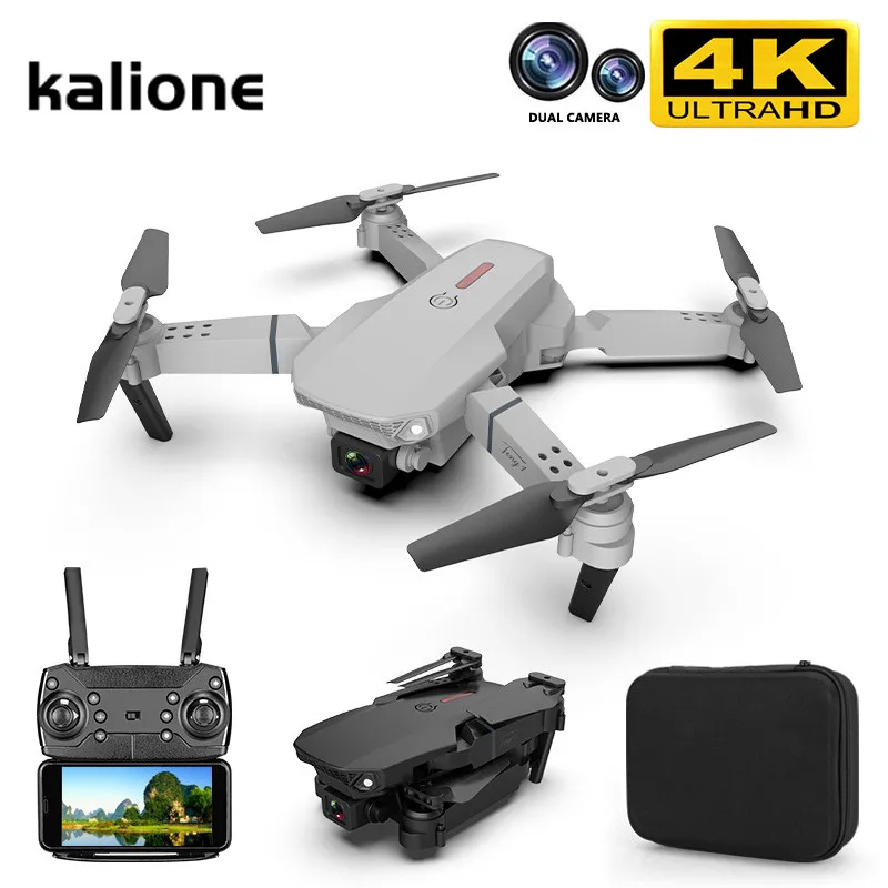 KALIONE E88 Mini Drone 4k HD Camera Mini drone WiFi FPV Altitude Holding Foldable RC Quadcopter Selfie drones Dron Gift VS E520