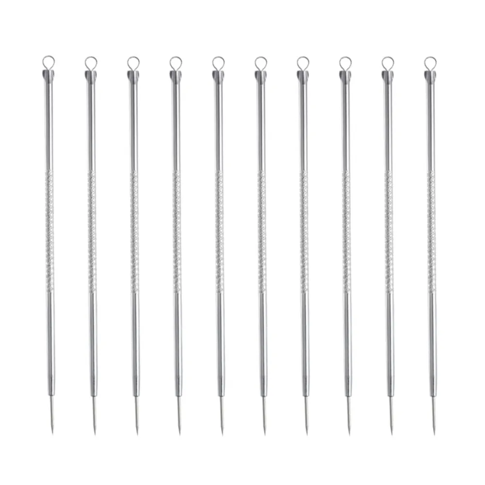 Hot Sale 10PC/Set Premium Blackhead Needle Comedone Acne Pimple Blemish Treatments Extractor Remover Face Skin Care Tool Kit 925