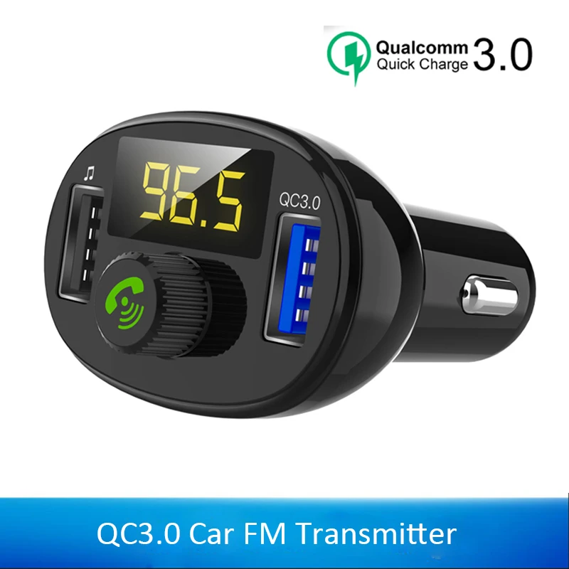 

QC3.0 Bluetooth USB Car Charger for Samsung Xiaomi FM Transmitter Car Kit Audio Music Player Dual USB Car Mobile Phone Charger