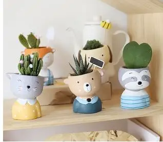 

CUTE CARTOON ANIMAL CERAMIC FLOWER POT SUCCULENT PLANT VASE ANIMAL HAND-PAINTED ORNAMENTAL CACTUS PLANT POTTED GARDEN DECORATION