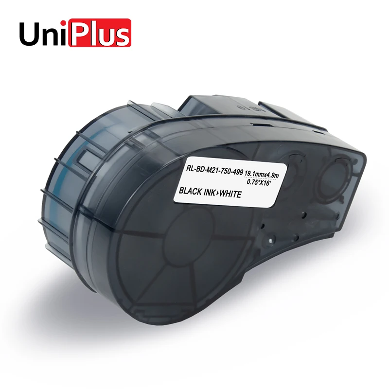 

UniPlus Nylon Cloth Label Tape M21-750-499 Compatible for Brady LABPAL BMP21 Portable Label Printer Black on White Nylon Sticker