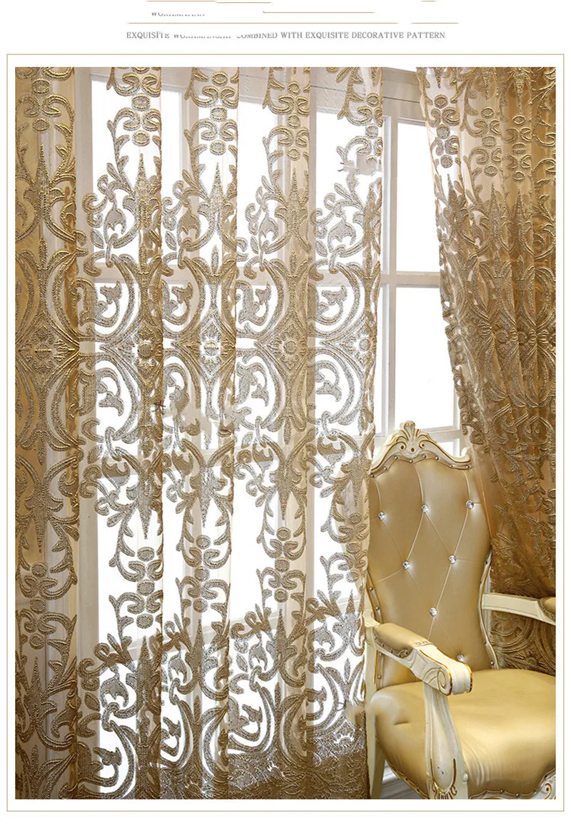 para sala de estar, romântico, semi-pura, jacquard, voile, porta, janela, zh431h