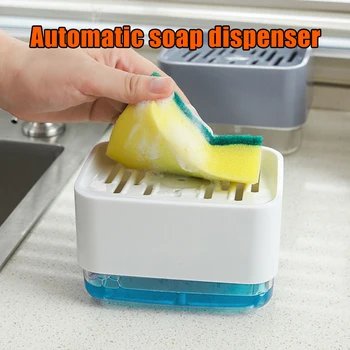 

Newly Kitchen Automatic Liquid Soap Dispenser Box Press-type Scouring Pad Sponge Holder Soap Dispenser Case