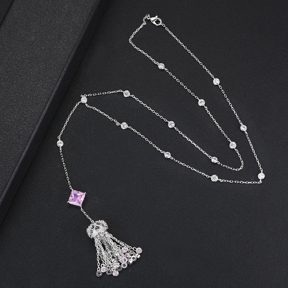 Хороший подарок на день матери, Мода для плавания с длинной бахромой ожерелья-Лассо персонализированные гибкое ожерелье ювелирные изделия для женщин, подарок