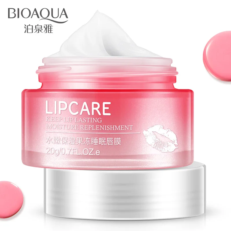 

BIOAQUA Strawberry Lip Sleeping Mask hydrating makeup Exfoliator Lips Balm Moisturizer Nourish natural Lip Plumper Skin Care