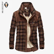 Фланелевая рубашка мужская Военная клетчатая Зимняя Теплая Флисовая плотная куртка хлопок высокое качество рубашки с карманами длинный рукав Прямая поставка