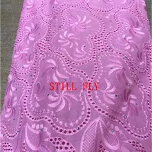 STILL FLY siwss вуаль кружева в швейцарской Новинка нигерийское кружево ткань с дымочками французское хлопчатобумажное кружево для вечерние 5 ярдов/лот