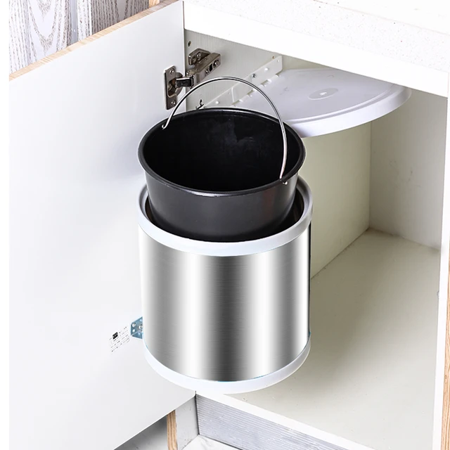 Cubo de basura de cocina incorporado, cubo de basura extraíble, estilo  oculto, plegable, moderno, alta calidad - AliExpress