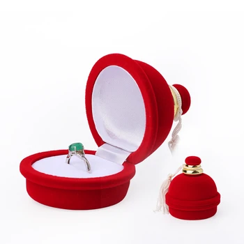 

Fashion Cute Bells Red Velet Wedding Diamond Rings Jewelry Box For Female Earrings Necklace Jewellery Holder 21 Styles Available