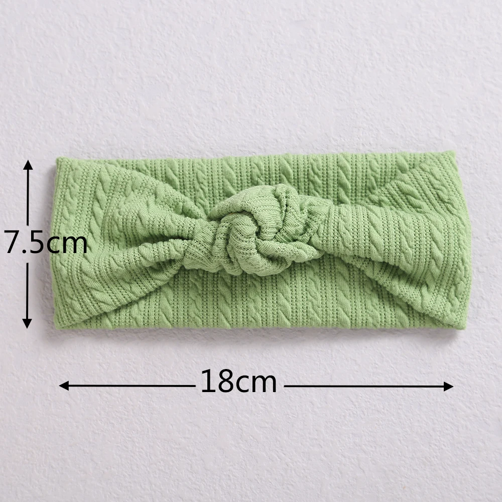 1pcs Waffle Cable Knit Knot Baby Headbands Newborn Baby Nylon Elastic Hairbands Ribbed