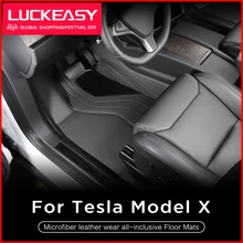 LUCKEASY для Tesla модель X-(6 мест) версия микрофибра кожа носить все включено коврики