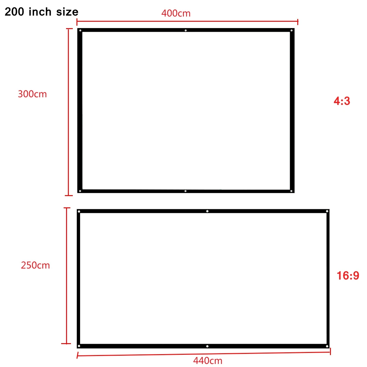 200 дюймов 16:9/4:3 портативный экран для проектора занавес проекционный экран для настенного домашнего кинотеатра