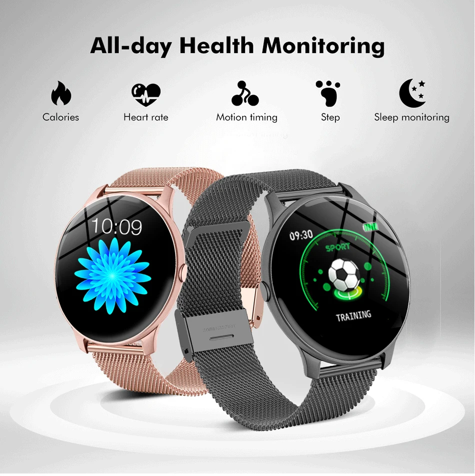 LIGE 2020 New Steel band Color Screen Smart Watch