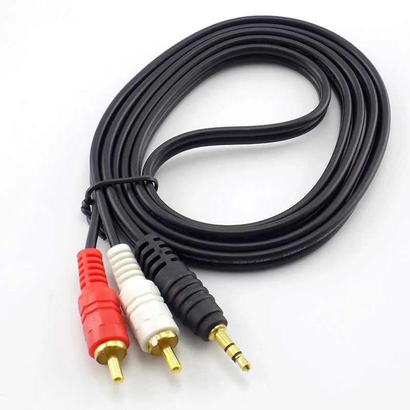 1.5M 3M 5M 10M 3.5mm Plug Jack Connector to 2 RCA Male Music Stereo Adapter Cable Audio AUX Line for Phones TV Sound Speakers |