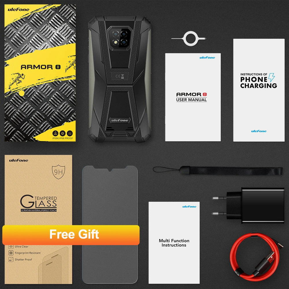 Ulefone Armor 8 Android 10 Смартфоны NFC Helio P60 4 Гб + 64 мобильный телефон Octa core 2 г/5G Wi Fi 6 1