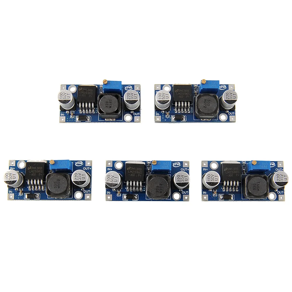 

Adjustable Voltage Buck LM2596 5pcs Converter Powers Step Down Module 3A 65KHz DC Buck Boost-Buck Power 1.25-35V Supply Gadget