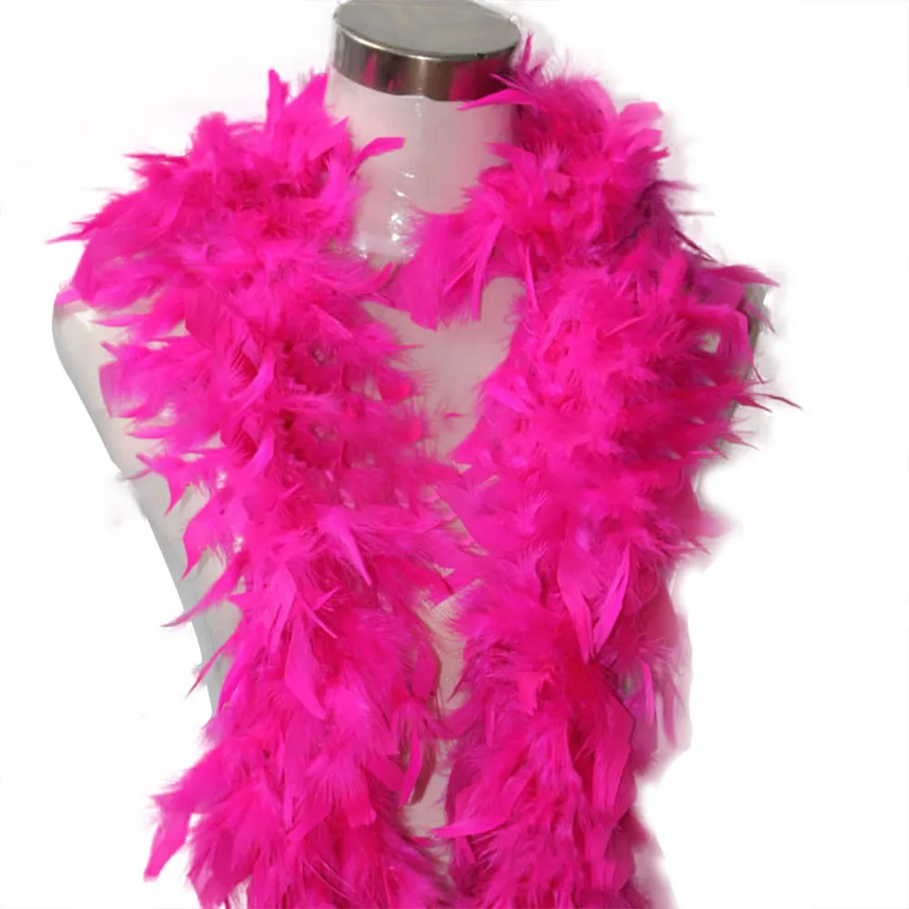 Hot Pink Качественные белые перья боа Хлопушки курица ночь Бурлеск Танцевальная вечеринка шоу костюм дизайнер шеи шарфы Роскошные обертывания для бизнеса - Цвет: Hot Pink