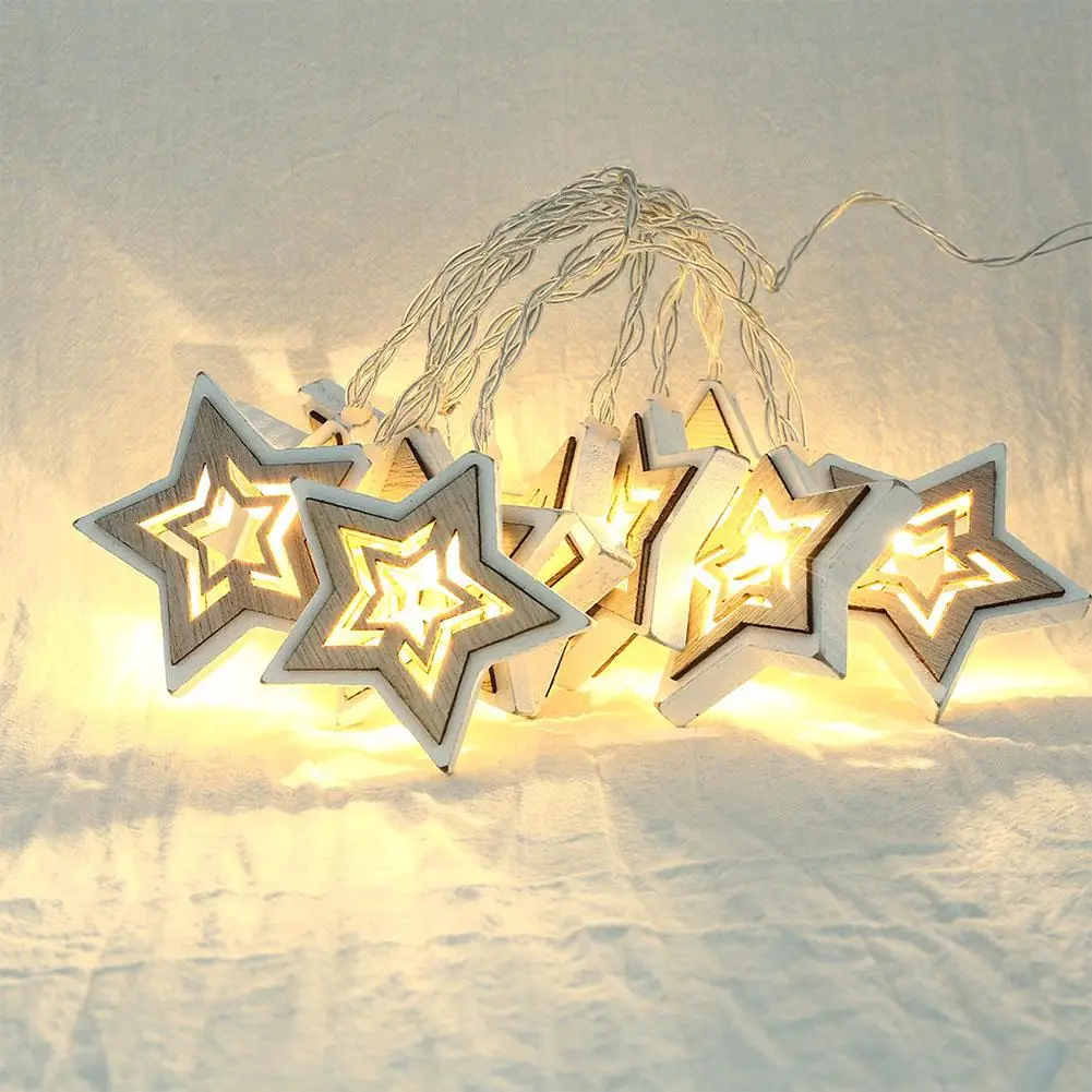 10LED Star Light String AA на батарейках Рождественская пентаграмма Сказочный свет Праздничная Вечеринка Свадебная спальня Декоративная гирлянда