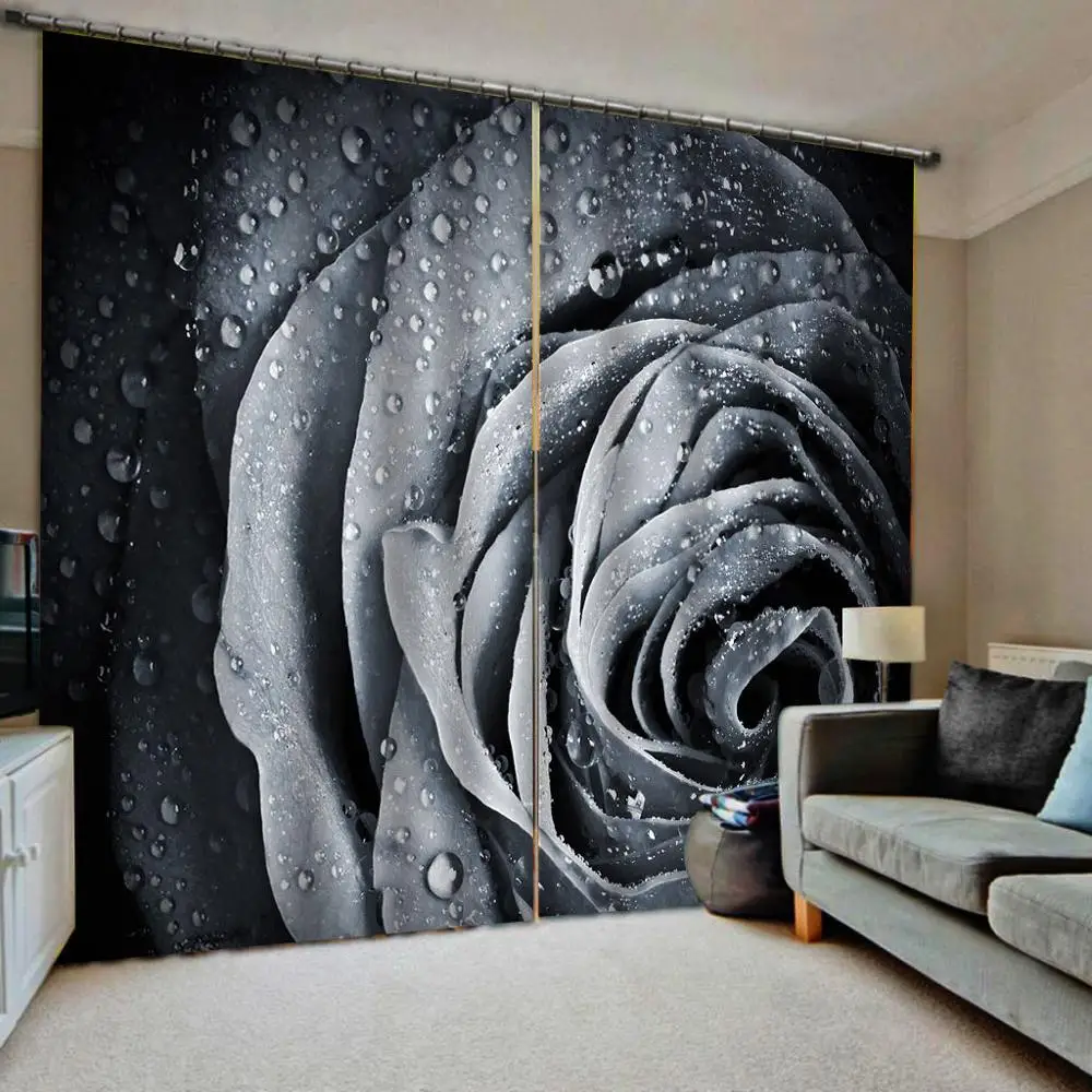 Затемняющие шторы для гостиной на заказ s занавески в виде серых роз окон