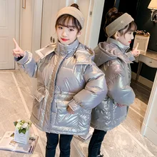 

Winter Girls Down Jacket Kids Water Proof Hooded Thicken Outerwear Teens Casual Warm Coat Children Solid Clothing 12 13 14 Years