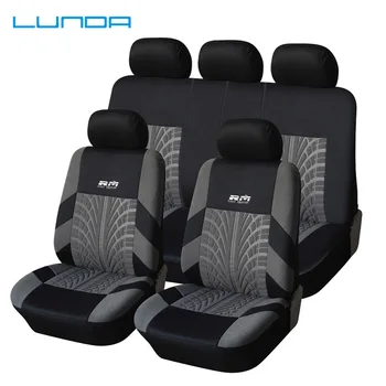

LUNDA 9pcs Universal Car Seat Cover Set High-quality Personality Tire Track Splicing Car Seat Covers Auto Styling Accessories