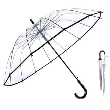 

New Fashion Portable Semi-Automatic Transparent Umbrellas For Protect Rain Umbrella Parasol PVC Dome Wedding Party Favor Travel
