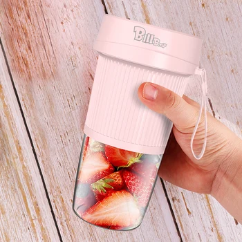 

Glass blender portable pink Hand mixer mini Submersible blender mini food processor 280ML