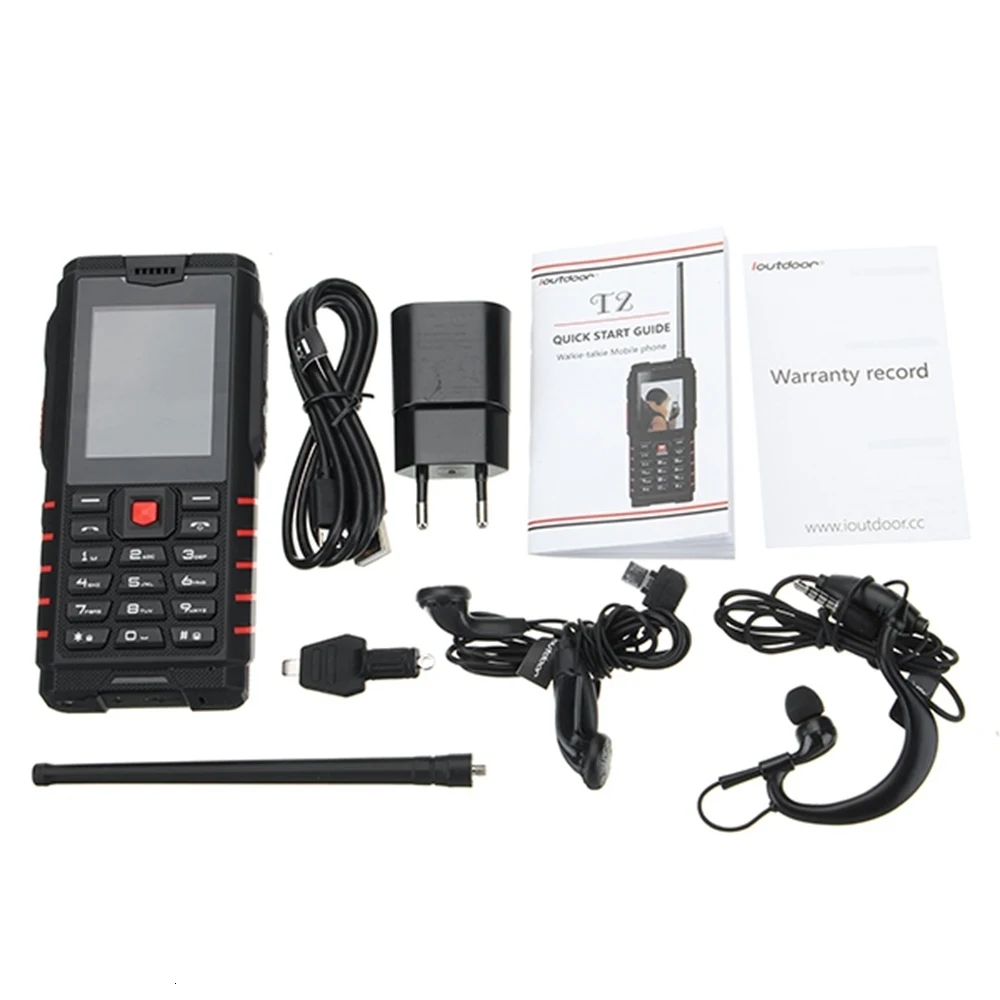 Ioutside T2 4500 мАч IP68 водонепроницаемый ударопрочный русская клавиатура прочный мобильный телефон 2," рация домофон FM мобильный телефон