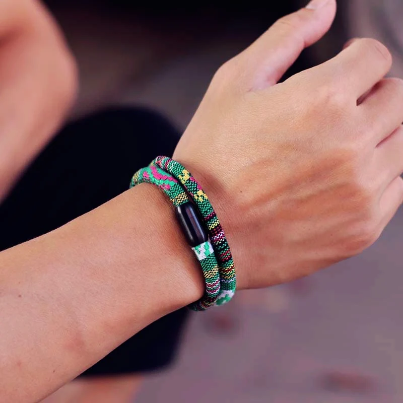 Stainless Steel Boho Rope Bracelet for Men