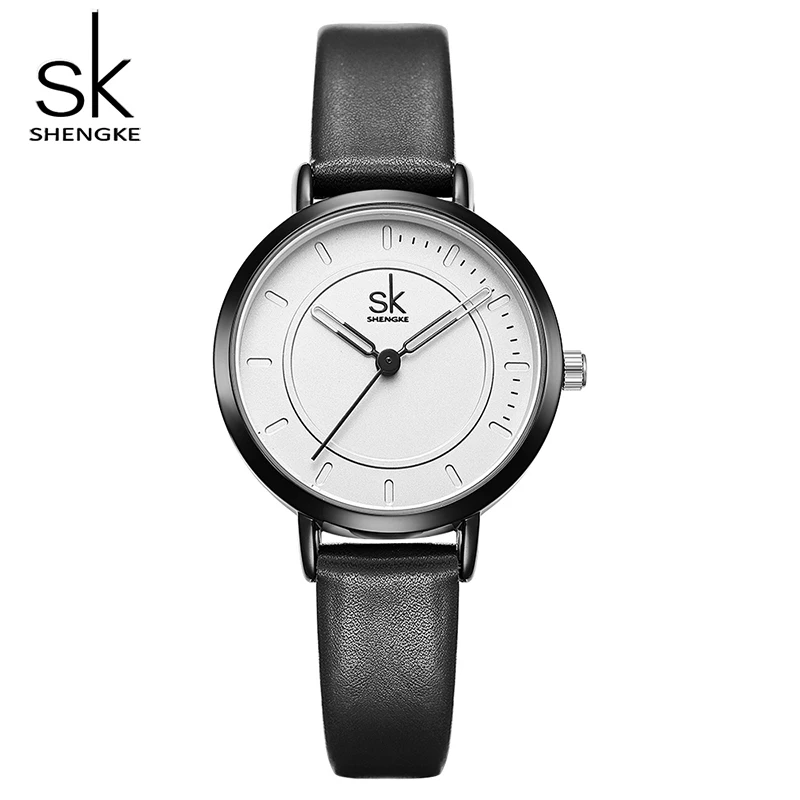 PANARS NEW Leather Couple watches Simple Elegant Blue Black Watch Band Valentine's Day present Quartz-Watch Clock Reloj pareja - Цвет: women black